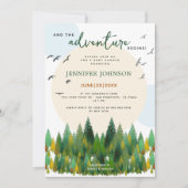 そして冒険はウッドランドの赤ん坊のシャワーを始める 招待状 (正面)