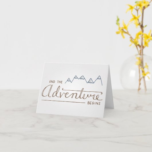 そして冒険はメッセージカードを始めます カード (黄色い花)