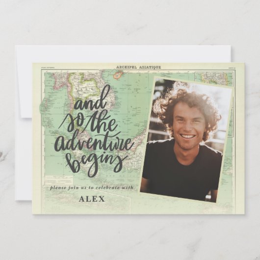 そして冒険は写真の卒業を開始する 招待状 (正面)