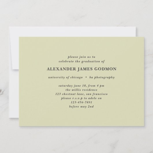 そして冒険は写真の卒業を開始する 招待状 (裏面)