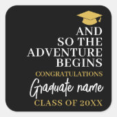 そして冒険は黒い金ゴールド卒業を始める スクエアシール (正面)