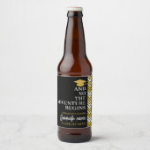 そして冒険は黒い金ゴールド卒業を始める ビールラベル (正面)