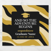 そして冒険は黒い金ゴールド卒業を始める ビールラベル (シングルラベル)