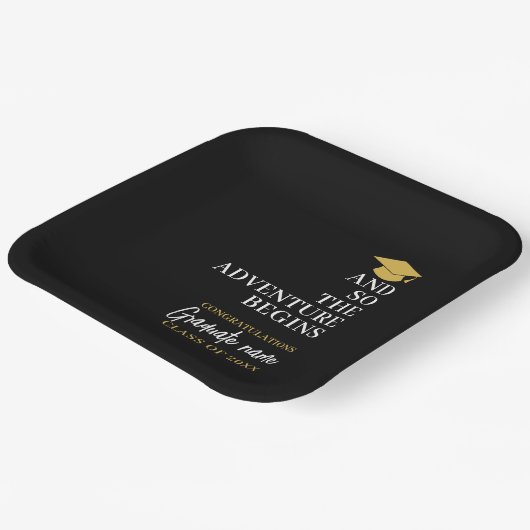 そして冒険は黒い金ゴールド卒業を始める ペーパープレート (傾斜あり)