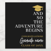 そして冒険は黒い金ゴールド卒業を始める ワインラベル (シングルラベル)