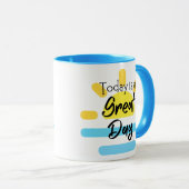 そして前向き元気づけのマグカップ マグカップ (正面右)