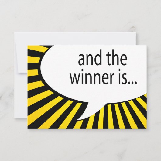 そして勝者はあります! 喜劇的なスピーチの泡 招待状 (正面)