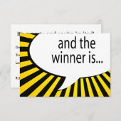 そして勝者はあります! 喜劇的なスピーチの泡 招待状 (正面/裏面)