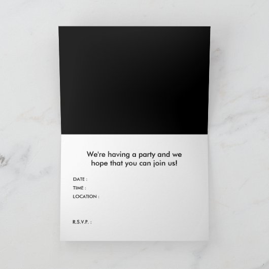 そして勝者はあります! 喜劇的なスピーチの泡 招待状 (内部)