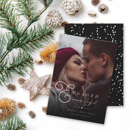 そして婚約した非常に楽しいクラシックミニマル写真 招待状