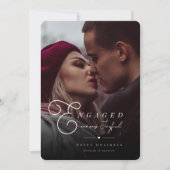 そして婚約した非常に楽しいクラシックミニマル写真 招待状 (正面)