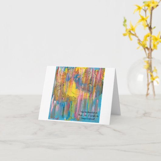 「そして彼は彼らに息を吸った…no 2"折り返し挨拶 カード (黄色い花)