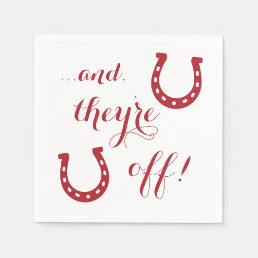 そして彼らはダービーから離れている スタンダードカクテルナプキン (正面)