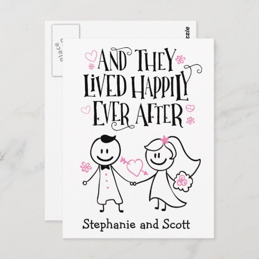 そして彼らはポストカードの後ずっと幸せに暮らしていた ポストカード (正面/裏面)