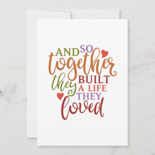 そして彼らは一緒に愛する生活を築いた カード (正面)