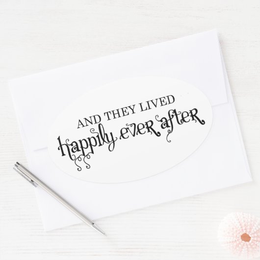 そして彼らは楕円形のステッカーの後ずっと幸せに暮らしていた 楕円形シール (封筒)