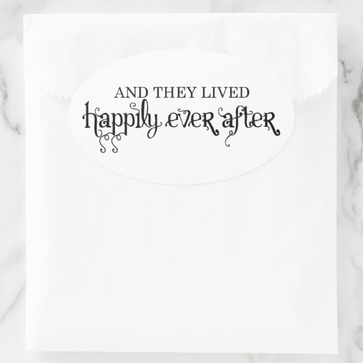 そして彼らは楕円形のステッカーの後ずっと幸せに暮らしていた 楕円形シール (バッグ)