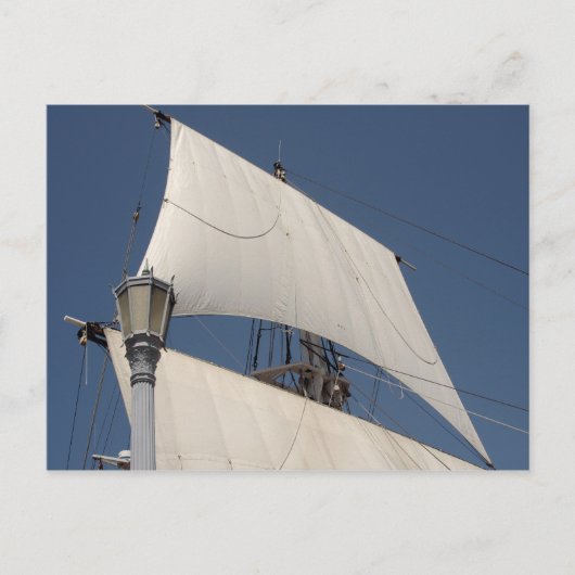 ...そして彼女の舵を取る街灯を ポストカード (正面)