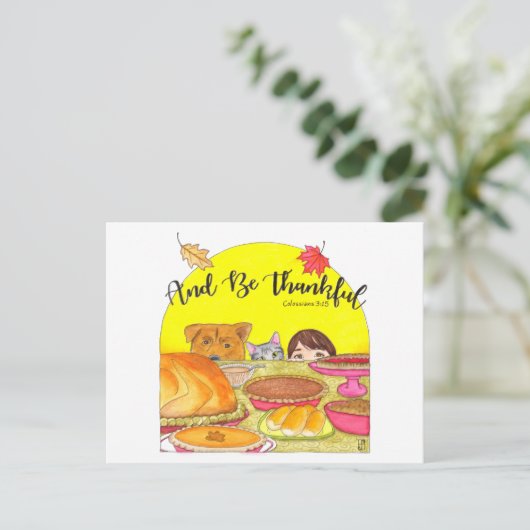 そして感謝の葉書感動的だ ポストカード (スタンド正面)