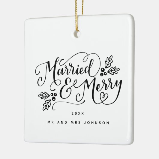 そして手結婚したに入ったメリークリスマス セラミックオーナメント (左)
