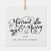 そして手結婚したに入ったメリークリスマス セラミックオーナメント (裏面)