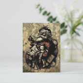 そして擦り切れたスパッタされたサンタイラストレーション シーズンポストカード (スタンド正面)