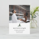 そして明るい結婚した写真ホリーの新婚クリスマス シーズンカード (スタンド正面)