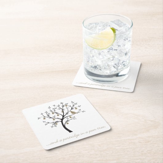 そして梨の木のパラッジ スクエアペーパーコースター (インサイチュ)