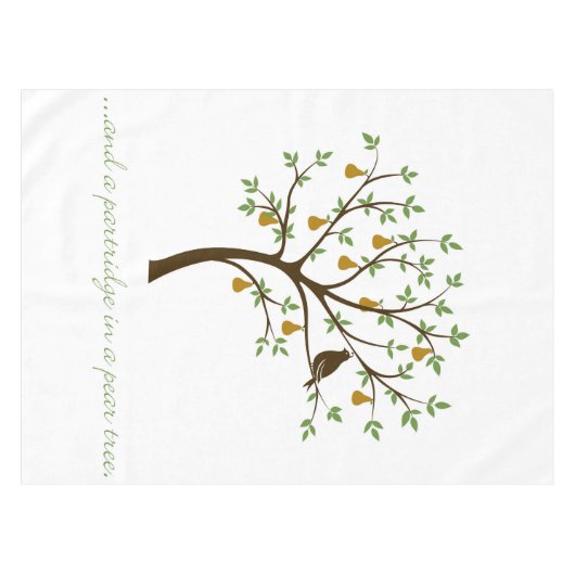 そして梨の木の中のオウム テーブルクロス (正面(横))