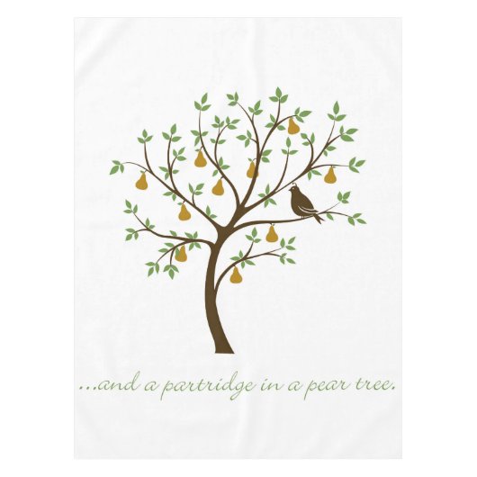 そして梨の木の中のオウム テーブルクロス (正面)