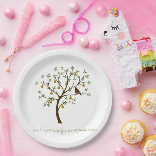 そして梨の木の中のオウム ペーパープレート (パーティー)