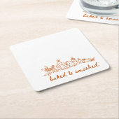 そして焼いた感謝祭を打ち砕いた スクエアペーパーコースター (アングル)