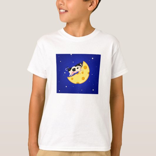そして牛はチーズの月を飛び越えた Tシャツ (正面)