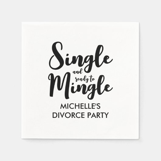 そして独身の離婚のパーティーを結ぶ準備ができていカスタムる スタンダードカクテルナプキン (正面)