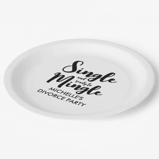 そして独身の離婚のパーティーを結ぶ準備ができていカスタムる ペーパープレート (アングル)