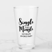 そして独身の、離婚のパーティーグラスを混ぜる用意ができていた タンブラーグラス (正面)