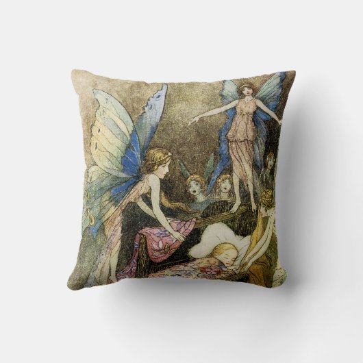 そして甘く自分のベッドの周りを歌いながら クッション (裏面)