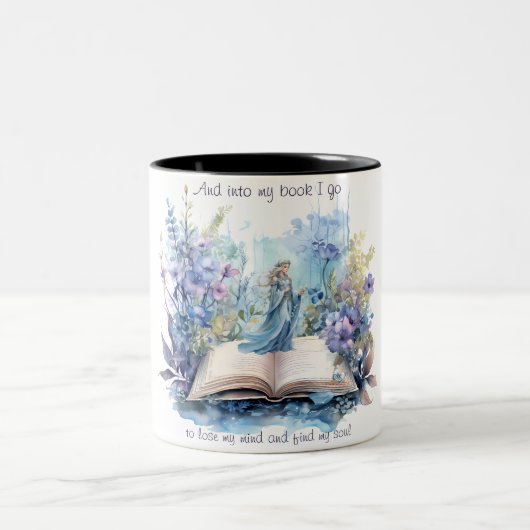 そして私の本に私は私の心を失って見つけるに行く….. ツートーンマグカップ (中央)