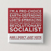 そして私はどうしても投票しません 缶バッジ (正面)