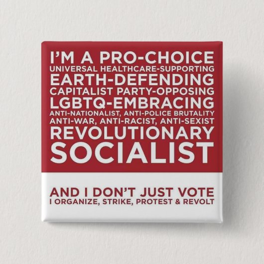 そして私はどうしても投票しません 缶バッジ (正面)