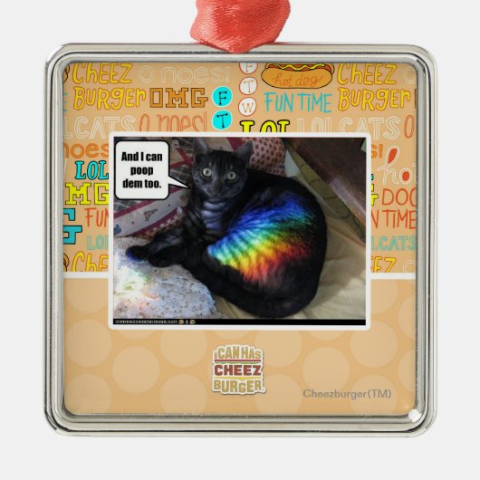 そして私はウンチdemできますも メタルオーナメント (正面)