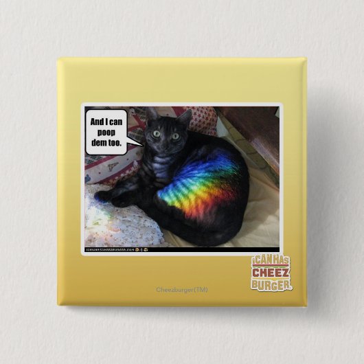 そして私はウンチdemできますも 缶バッジ (正面)