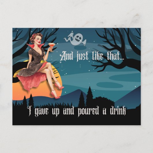 そして私は上に上げ与えて飲み物を注いだ シーズンポストカード (正面)