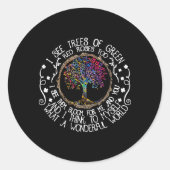 そして私考えは素晴らしい世界の引用文Mと一緒に ラウンドシール (正面)