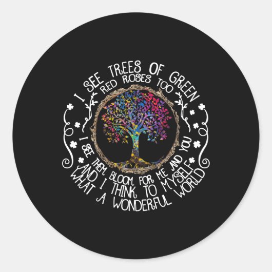 そして私考えは素晴らしい世界の引用文Mと一緒に ラウンドシール (正面)