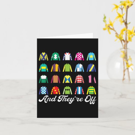 そして競馬ダービー・デイ・シルクおもしろいスの沖に カード (黄色い花)