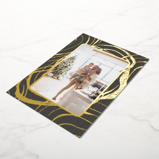 そして素晴らし洗練された写真のクリスマス 箔シーズンカード (回転した状態)