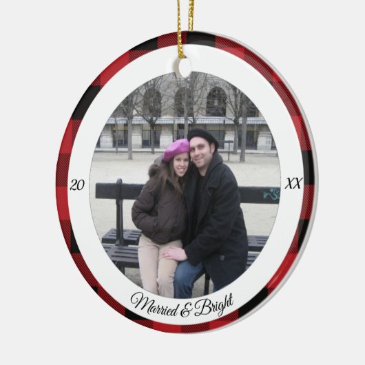 そして結婚した明るいクリスマスの飾り セラミックオーナメント (左)