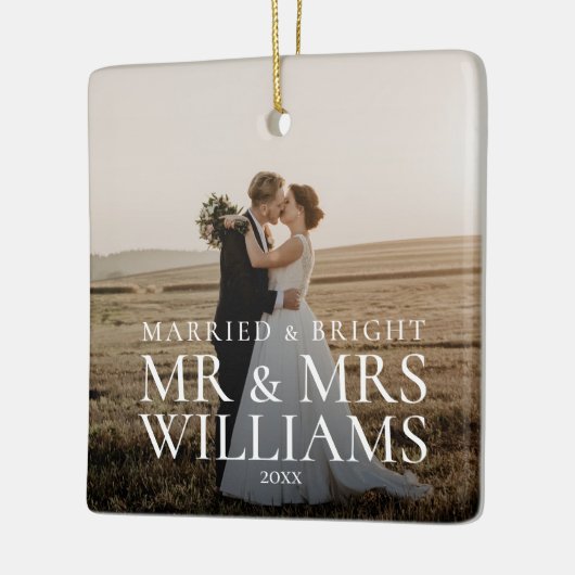 そして結婚した明るい新婚の結婚写真は セラミックオーナメント (左)
