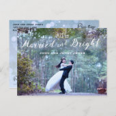 そして結婚した明るい新婚初めてのクリスマス シーズンポストカード (正面/裏面)